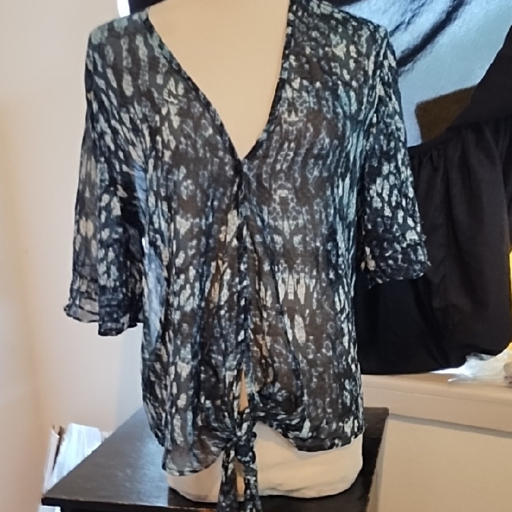 Mimi Chica Shades Of Blue Sheer Top